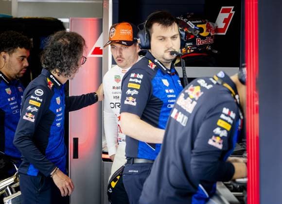 SPA - Laurent Mekies (Red Bull Racing) and Max Verstappen (Red Bull Racing) during the first free practice session at the Spa-Francorchamps circuit ahead of the Belgian Grand Prix. SEM VAN DER WAL ANP xVIxANPxSportx xxANPxIVx 563711512 originalFilename: 563711512.jpg