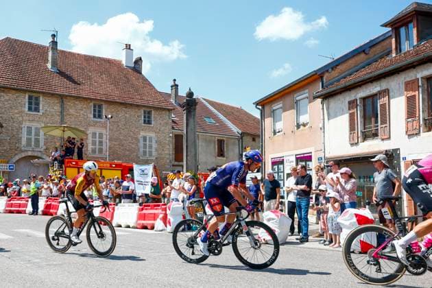 Tour de France 2026 Stage 13 BELFORT, FRANCE - JULY 17 : Izagirre Ion (ESP) of Cofidis, Degenkolb John (GER) of Team Picnic PostNL in action during stage 13 of the 113rd edition of Tour de France an UCI World Tour 2.UWT cycling road race stage for Men Elite of 205 km with start in Dole and finish in Belfort on July 17, 2026 in Belfort, France, 17 07 2026 Belfort France  Copyright: xLucaxBettinix