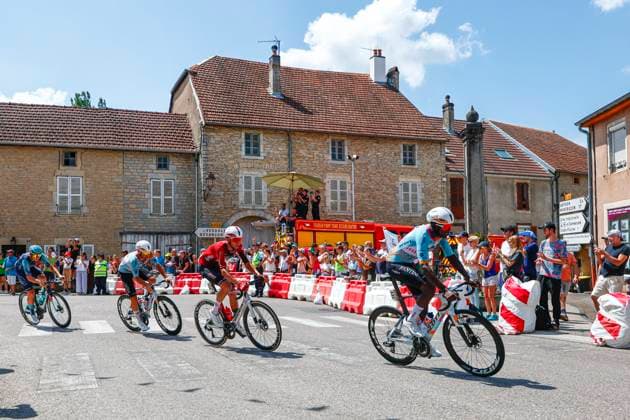 Tour de France 2026 Stage 13 BELFORT, FRANCE - JULY 17 : Craps Lars (BEL) of Lotto - Intermarche, Girmay Biniam (ERI) of NSN Cycling Team in action during stage 13 of the 113rd edition of Tour de France an UCI World Tour 2.UWT cycling road race stage for Men Elite of 205 km with start in Dole and finish in Belfort on July 17, 2026 in Belfort, France, 17 07 2026 Belfort France  Copyright: xLucaxBettinix