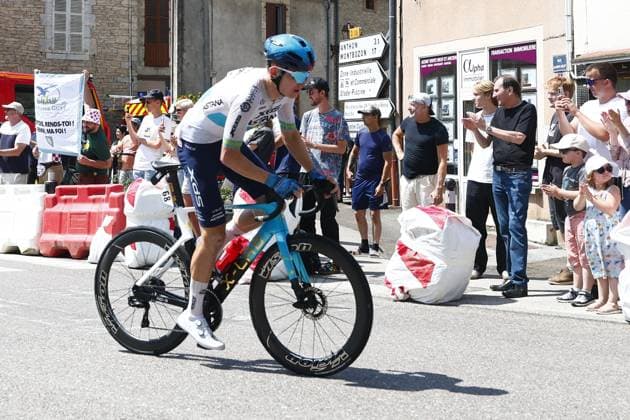 Kazakh Nicolas Vinokurov of XDS Astana Team pictured in action during stage 13 of the 2026 Tour de France cycling race, a stage of 205km from Dole to Belfort, on Friday 17 July 2026. The 113th edition of the Tour de France starts on Saturday 4 July in Barcelona, Spain, and will finish in Paris, France on the 26th of July. POOLxLUCAxBETTINI  x181334838x