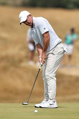RECORD DATE NOT STATED 17th July 2026; Royal Birkdale Golf Club, Southport, Merseyside, England; The Open Championship Day Two; Rory McIlroy (NIR) putts for an eagle on the par four 9th hole DavidxBlunsden