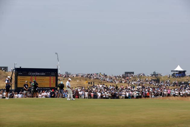 RECORD DATE NOT STATED 17th July 2026; Royal Birkdale Golf Club, Southport, Merseyside, England; The Open Championship Day Two; gallery of fans following Rory McIlroy (NIR) at the 9th green DavidxBlunsden