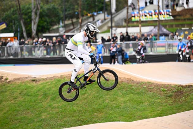 RECORD DATE NOT STATED 17th July 2026; Brisbane SX International BMX Centre, Brisbane, Queensland, Australia: 2026 UCI BMX Racing World Championships, Day One; 562 Jordan CALLUM (Men Under 23) AUS during practice on day 1 NigelxOwen