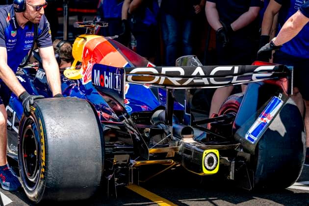 SPA - The replaced rear wing of the car of Formula 1 driver Max Verstappen of Oracle Red Bull Racing during the Formula 1 Belgium at Spa Francorchamps on July 17, 2026 in Spa, Belgium. (Photo by DeFodi Images) - *** SPA: The replaced rear wing on the car of Formula 1 driver Max Verstappen of Oracle Red Bull Racing during the Formula 1 Belgian Grand Prix at Spa-Francorchamps on July 17, 2026, in Spa, Belgium. Photo by DeFodi Images