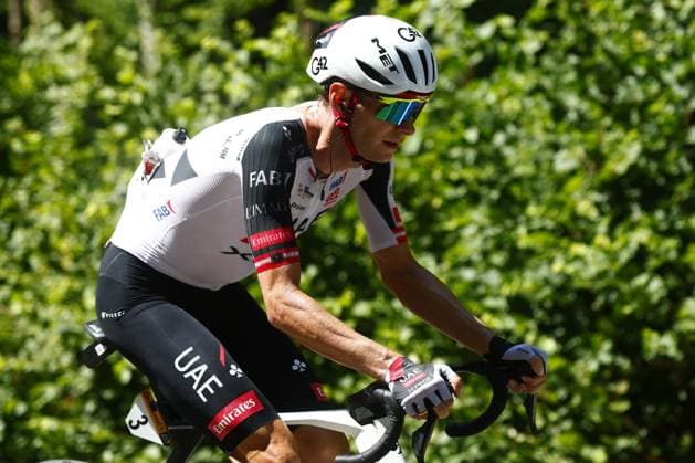 Austrian Felix Grossschartner of UAE Team Emirates XRG pictured in action during stage 13 of the 2026 Tour de France cycling race, a stage of 205km from Dole to Belfort, on Friday 17 July 2026. The 113th edition of the Tour de France starts on Saturday 4 July in Barcelona, Spain, and will finish in Paris, France on the 26th of July. POOLxLUCAxBETTINI  x181335236x
