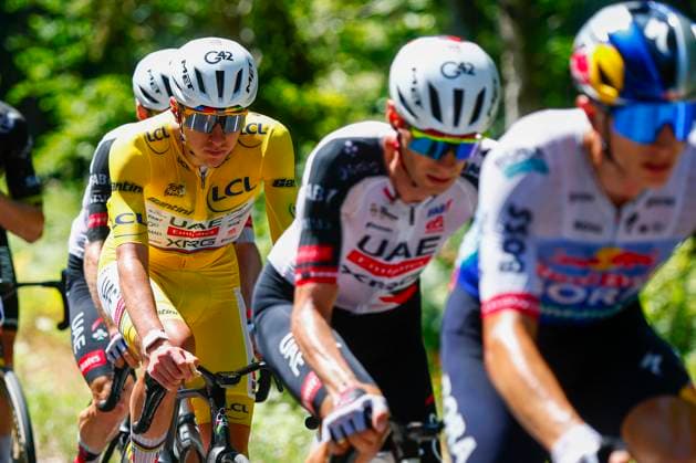 Tour de France 2026 Stage 13 BELFORT, FRANCE - JULY 17 : Pogacar Tadej (SLO) of UAE Team Emirates XRG in action during stage 13 of the 113rd edition of Tour de France an UCI World Tour 2.UWT cycling road race stage for Men Elite of 205 km with start in Dole and finish in Belfort on July 17, 2026 in Belfort, France, 17 07 2026 Belfort France  Copyright: xLucaxBettinix
