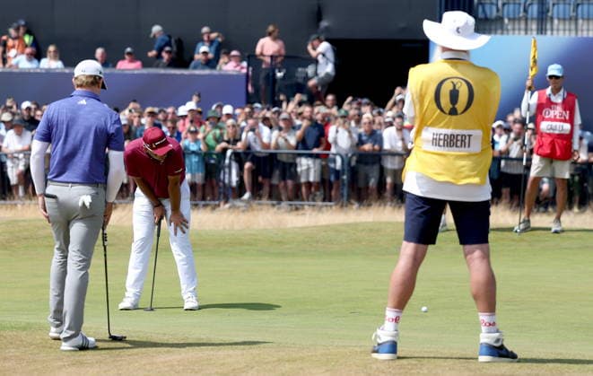 154th Open Golf Championships - Round 2 Lucas Herbert of Australia reacts to missing the par putt on the 18th hole during Round 2 of the British Open Golf Championships at Royal Birkdale in Southport, Britain, 17 July 2026. SOUTHPORT UNITED KINGDOM  Copyright: xADAMxVAUGHANx