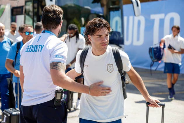 SSC Napoli preseason 2026-27 Napoli s Italian forward Antonio Vergara during the arrival of SSC Napoli™s 2026 27 pre-season training camp in Val di Sole, Trentino, Dimaro Folgarida, 17 July 2026. _BPH5647 Copyright: xAntonioxBalascox