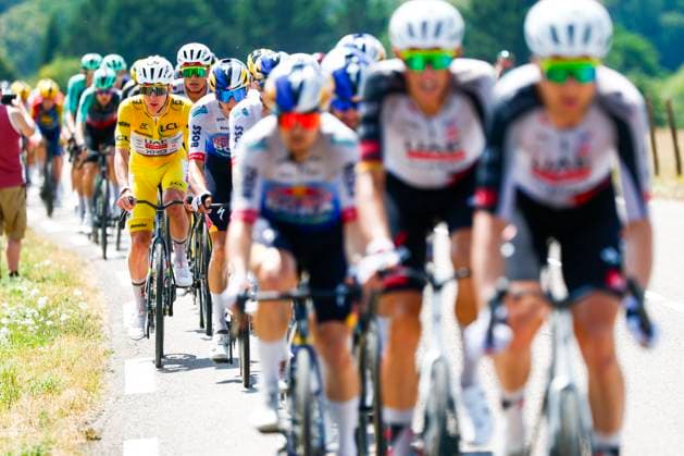 Tour de France 2026 Stage 13 BELFORT, FRANCE - JULY 17 : Pogacar Tadej (SLO) of UAE Team Emirates XRG in action during stage 13 of the 113rd edition of Tour de France an UCI World Tour 2.UWT cycling road race stage for Men Elite of 205 km with start in Dole and finish in Belfort on July 17, 2026 in Belfort, France, 17 07 2026 Belfort France  Copyright: xLucaxBettinix