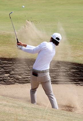 154th Open Golf Championships - Round 2 Jack Buchanan of South Africa plays a shot from a bunker on the 17th hole during Round 2 of the British Open Golf Championships at Royal Birkdale in Southport, Britain, 17 July 2026. SOUTHPORT UNITED KINGDOM  Copyright: xADAMxVAUGHANx