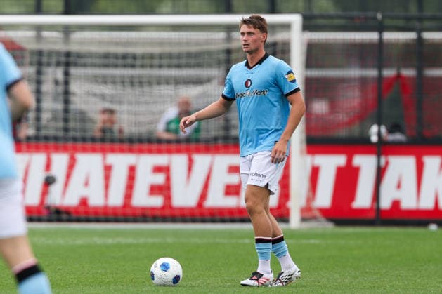 2026-07-17 Feyenoord v Sporting Charleroi - Pre Season Friendly ROTTERDAM, NETHERLANDS - JULY 17: Thijs Kraaijeveld of Feyenoord looks on during the Pre Season Friendly match between Feyenoord and Sporting Charleroi at Sportcomplex Varkenoord on July 17, 2026 in Rotterdam, Netherlands. Rotterdam Sportcomplex Varkenoord Netherlands Content not available for redistribution in The Netherlands directly or indirectly through any third parties. Copyright: xHansxvanxderxValkx