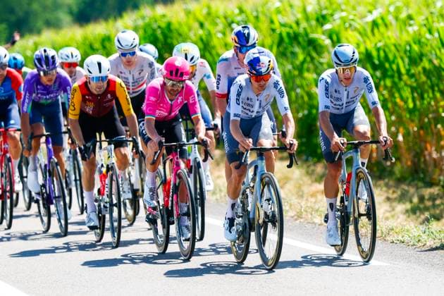 Tour de France 2026 Stage 13 BELFORT, FRANCE - JULY 17 : Healy Ben (IRL) of EF Education EasyPost, Pidcock Thomas (GBR) of Pinarello Q36.5 Pro Cycling Team in action during stage 13 of the 113rd edition of Tour de France an UCI World Tour 2.UWT cycling road race stage for Men Elite of 205 km with start in Dole and finish in Belfort on July 17, 2026 in Belfort, France, 17 07 2026 Belfort France  Copyright: xLucaxBettinix