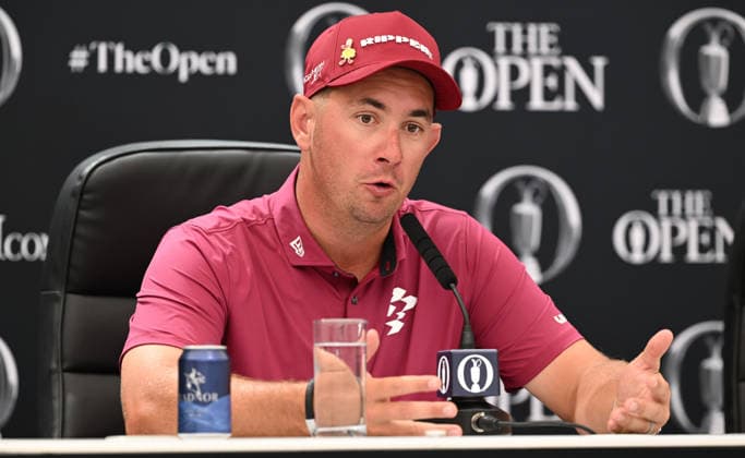 Lucas Herbert (AUS) in the press interview after shooting a -8 to lead the Open 154th Open Golf Championships, Royal Birkdale, Southport, UK - 17 Jul 2026Southport Royal Birkdale United Kingdom  Copyright: xGreigxCowie Shutterstockx 16988294cd