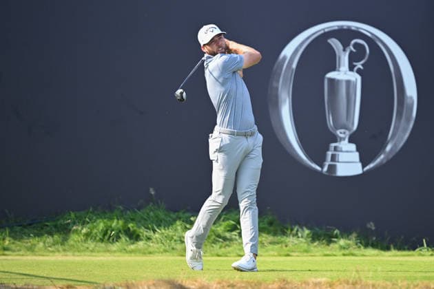 Sam Burns (USA) who shot at championship equalling record -8 on the 1st Tee 154th Open Golf Championships, Royal Birkdale, Southport, UK - 17 Jul 2026Southport Royal Birkdale United Kingdom  Copyright: xGreigxCowie Shutterstockx 16988294bw