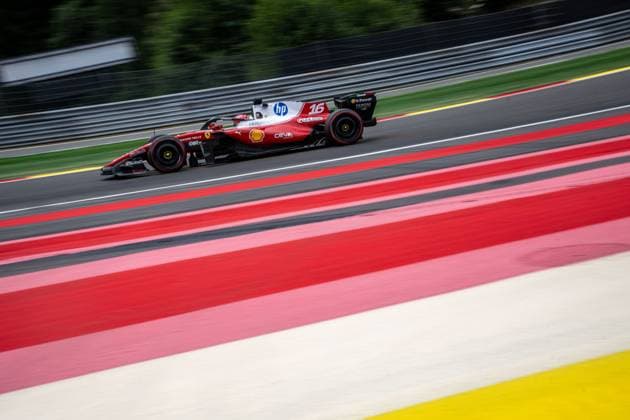 Ferrari Monegasque rider Charles Leclerc pictured in action during a free practice ahead of the Grand Prix F1 of Belgium race, in Spa-Francorchamps, Thursday 16 July 2026. The Spa-Francorchamps Formula One Grand Prix takes place this weekend, from July 17th to July 19th. JONASxROOSENS  x181343658x