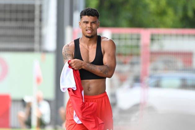 Fussball-Bundesliga - Saison 2026 27 Bruchweg-Stadion - Testspiel 17.07.26 1. FSV Maunz 05 (mz) - 1. FC Kaiserslautern (fck) Ransford KOENIGSDOERFER (mz) Fussball-Bundesliga - 1. FSV Mainz 05 *** German Bundesliga 2026–27 Season, Bruchweg Stadium, Friendly Match, July 17, 2026: 1 FSV Mainz 05 vs. 1 FC Kaiserslautern (FCK) Ransford, KOENIGSDOERFER, German Bundesliga, 1 FSV Mainz 05