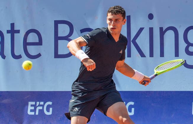 July 17, 2026, Gstaad, Bern, Switzerland: Gstaad Switzerland, 07 17 2026: JUAN MANUEL CERUNDOLO of Argentina is in action during swmi-finals of EFG Swiss Open Gstaad ATP, Tennis Herren 250,Tennis Herren 250, which is known as the Swiss Gstaad Open and took place at Roy Emerson Arena in Gstaad, which is located in the famous ski resort of Gstaad and which is located in the Bernese Oberland. Tennis 2026: Swiss Open  - ZUMAd206 20260717_zip_d206_063 Copyright: xEricxDubostx
