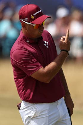 RECORD DATE NOT STATED 17th July 2026; Royal Birkdale Golf Club, Southport, Merseyside, England; The Open Championship Day Two; Lucas Herbert (AUS) reacts to his putt on the 18th green as he completes his round of 62 DavidxBlunsden
