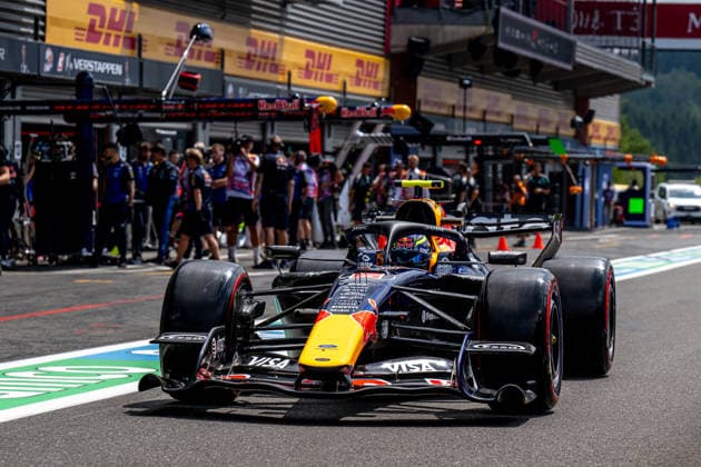 STAVELOT, BELGIUM: Isack Hadjar, racing for the Red Bull Racing team during the 2026 Formula 1 Belgian Grand Prix at the Circuit de Spa-Francorchamps in Stavelot, Belgium