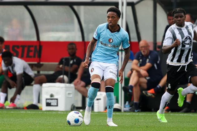 2026-07-17 Feyenoord v Sporting Charleroi - Pre Season Friendly ROTTERDAM, NETHERLANDS - JULY 17: Jivayno Zinhagel of Feyenoord looks on during the Pre Season Friendly match between Feyenoord and Sporting Charleroi at Sportcomplex Varkenoord on July 17, 2026 in Rotterdam, Netherlands. Rotterdam Sportcomplex Varkenoord Netherlands Content not available for redistribution in The Netherlands directly or indirectly through any third parties. Copyright: xHansxvanxderxValkx
