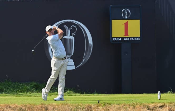 Rory McIlroy (NIR) on the 1st Tee 154th Open Golf Championships, Royal Birkdale, Southport, UK - 17 Jul 2026Southport Royal Birkdale United Kingdom  Copyright: xGreigxCowie Shutterstockx 16988294cx