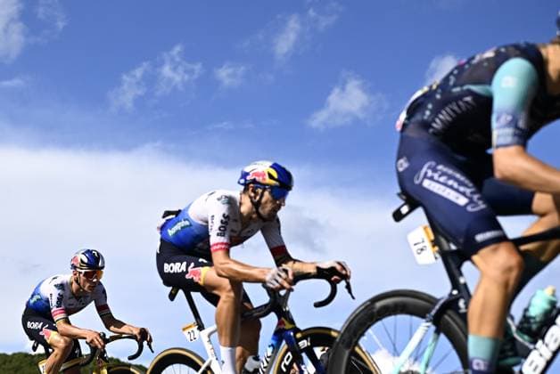 Belgian Remco Evenepoel of Red Bull-BORA-hansgrohe pictured in action during stage 13 of the 2026 Tour de France cycling race, a stage of 205km from Dole to Belfort, on Friday 17 July 2026. The 113th edition of the Tour de France starts on Saturday 4 July in Barcelona, Spain, and will finish in Paris, France on the 26th of July. JASPERxJACOBS  x181350462x