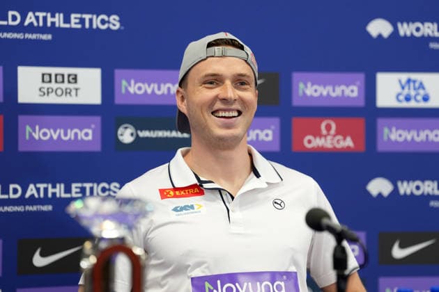 Track and Field: London Athletics Meet Karsten Warholm (NOR) during London Athletics Meet press conference, PK, Pressekonferenz at London Stadium, Friday, July 17, 2026, in London, United Kingdom. London England United Kingdom EDITORIAL USE ONLY Copyright: xImagexofxSportx ImagexofxSportx iosphotos414822