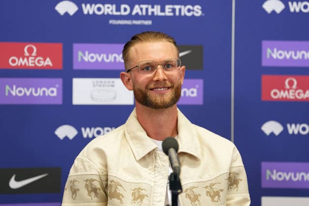 Track and Field: London Athletics Meet Josh Kerr (GBR) during London Athletics Meet press conference, PK, Pressekonferenz at London Stadium, Friday, July 17, 2026, in London, United Kingdom. London England United Kingdom EDITORIAL USE ONLY Copyright: xImagexofxSportx ImagexofxSportx iosphotos414843