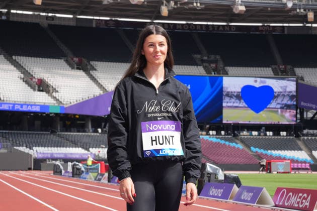 Track and Field: London Athletics Meet Amy Hunt (GBR) poses during London Athletics Meet press conference, PK, Pressekonferenz at London Stadium, Friday, July 17, 2026, in London, United Kingdom. London England United Kingdom EDITORIAL USE ONLY Copyright: xImagexofxSportx ImagexofxSportx iosphotos414847