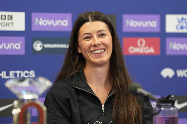 Track and Field: London Athletics Meet Amy Hunt (GBR) during London Athletics Meet press conference, PK, Pressekonferenz at London Stadium, Friday, July 17, 2026, in London, United Kingdom. London England United Kingdom EDITORIAL USE ONLY Copyright: xImagexofxSportx ImagexofxSportx iosphotos414850