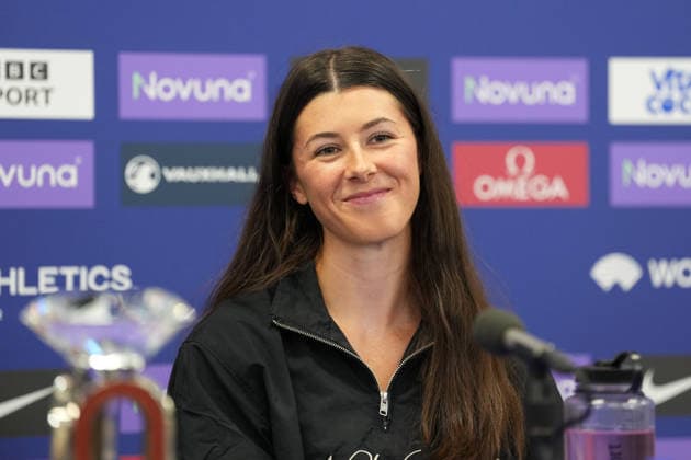 Track and Field: London Athletics Meet Amy Hunt (GBR) during London Athletics Meet press conference, PK, Pressekonferenz at London Stadium, Friday, July 17, 2026, in London, United Kingdom. London England United Kingdom EDITORIAL USE ONLY Copyright: xImagexofxSportx ImagexofxSportx iosphotos414851