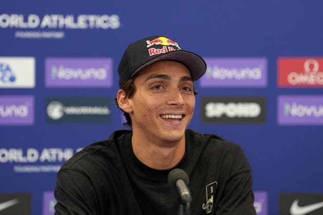Track and Field: London Athletics Meet Mondo Duplantis aka Armand Duplantis (SWE) during London Athletics Meet press conference, PK, Pressekonferenz at London Stadium, Friday, July 17, 2026, in London, United Kingdom. London England United Kingdom EDITORIAL USE ONLY Copyright: xImagexofxSportx ImagexofxSportx iosphotos414801