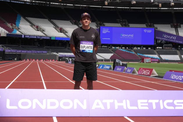 Track and Field: London Athletics Meet Mondo Duplantis aka Armand Duplantis (SWE) poses during London Athletics Meet press conference, PK, Pressekonferenz at London Stadium, Friday, July 17, 2026, in London, United Kingdom. London England United Kingdom EDITORIAL USE ONLY Copyright: xImagexofxSportx ImagexofxSportx iosphotos414859