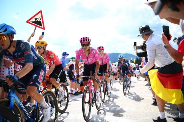 Tour de France 2026 Stage 13 BELFORT, FRANCE - JULY 17 : Carapaz Richard (ECU) of EF Education EasyPost in action during stage 13 of the 113rd edition of Tour de France an UCI World Tour 2.UWT cycling road race stage for Men Elite of 205 km with start in Dole and finish in Belfort on July 17, 2026 in Belfort, France, 17 07 2026 Belfort France  Copyright: xGvgx