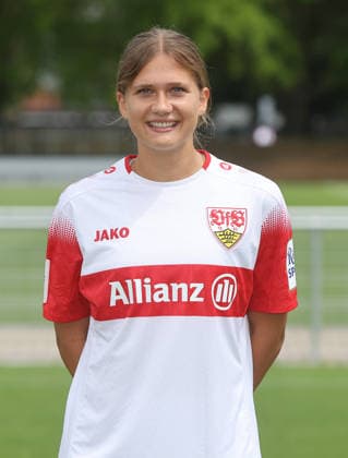 BAU Stuttgart , Julia Mickenhagen; VfB Stuttgart Frauen ; 1.BL Frauen, Porträttermin 2026 2027, *** BAU Stuttgart, Julia Mickenhagen, VfB Stuttgart Women s 1st Team (Women s Bundesliga), Photo Shoot 2026–2027,