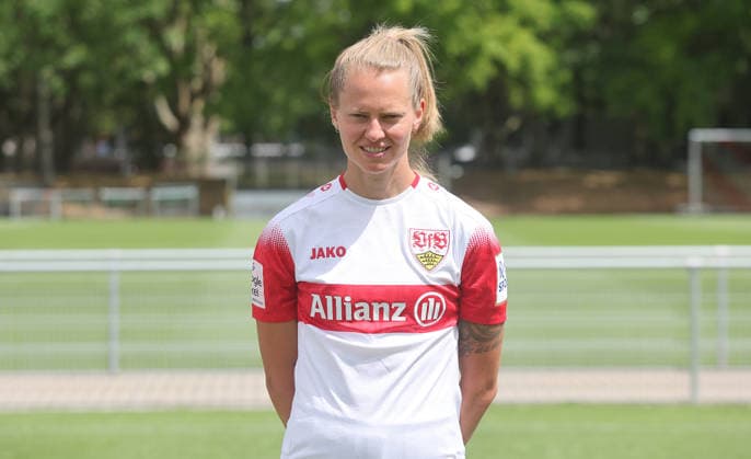 BAU Stuttgart , Maximiliane Rall; VfB Stuttgart Frauen ; 1.BL Frauen, Porträttermin 2026 2027, *** BAU Stuttgart, Maximiliane Rall, VfB Stuttgart Women s 1st Team (Women s Bundesliga), Photo Shoot 2026–2027,