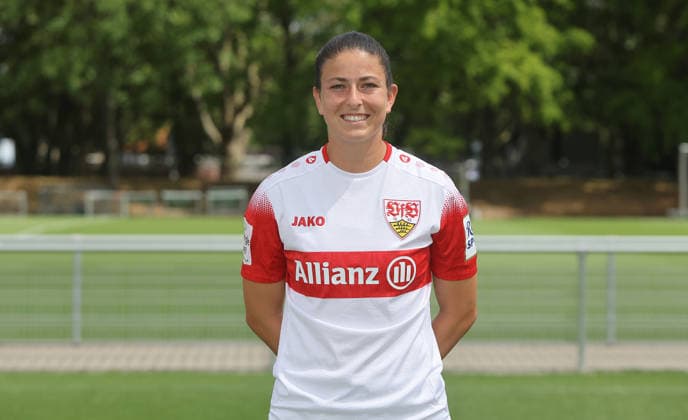 BAU Stuttgart , Chantal Hagel; VfB Stuttgart Frauen ; 1.BL Frauen, Porträttermin 2026 2027, *** BAU Stuttgart, Chantal Hagel, VfB Stuttgart Women s 1st Team (Women s Bundesliga), Photo Shoot 2026–2027,
