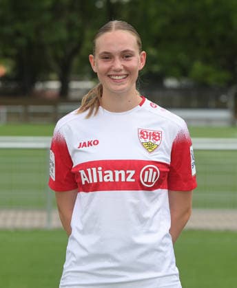 BAU Stuttgart ,Katharina Schäfer; VfB Stuttgart Frauen ; 1.BL Frauen, Porträttermin 2026 2027, *** BAU Stuttgart, Katharina Schäfer, VfB Stuttgart Women s 1st Team (Women s Bundesliga), Photo Shoot 2026–2027,
