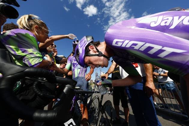 Tour de France 2026 Stage 13 BELFORT, FRANCE - JULY 17 : Schmid Mauro (SUI) of Team Jayco AlUla celebrating his victory during stage 13 of the 113rd edition of Tour de France an UCI World Tour 2.UWT cycling road race stage for Men Elite of 205 km with start in Dole and finish in Belfort on July 17, 2026 in Belfort, France, 17 07 2026 Belfort France  Copyright: xLucaxBettinix