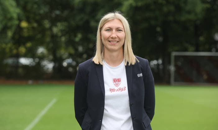 BAU Stuttgart , Lisa Lang; VfB Stuttgart Frauen ; 1.BL Frauen, Porträttermin 2026 2027, *** BAU Stuttgart, Lisa Lang, VfB Stuttgart Women s 1st Team (Women s Bundesliga), Photo Shoot 2026–2027,