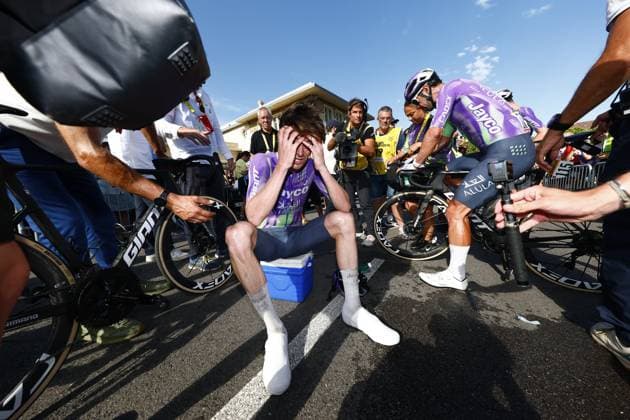 Tour de France 2026 Stage 13 BELFORT, FRANCE - JULY 17 : Schmid Mauro (SUI) of Team Jayco AlUla celebrating his victory during stage 13 of the 113rd edition of Tour de France an UCI World Tour 2.UWT cycling road race stage for Men Elite of 205 km with start in Dole and finish in Belfort on July 17, 2026 in Belfort, France, 17 07 2026 Belfort France  Copyright: xLucaxBettinix