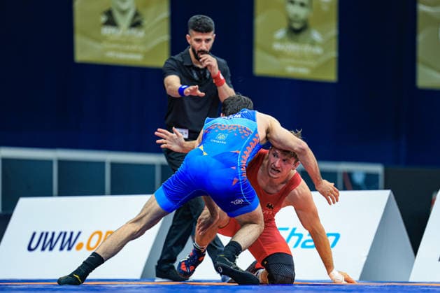 Wrestling Ranking Series Polyak & Janos & Istvan Memorial 67kg GR - Slavik Galstyan (ARM) df. Christopher Josef Kraemer (GER) *** Wrestling Ranking Series: Janos Istvan Polyak Memorial, 67 kg Greco-Roman: Slavik Galstyan (ARM) defeated Christopher Josef Kraemer (GER) Copyright: xUnitedxWorldxWrestlingx xAmirrezx United World Wrestling Kadir C