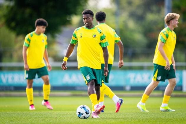 VLAARDINGEN , 17-07-2026 , Sportpark CWO-Nieuwelantpark , season 2026 2027, Dutch preseason friendly football , Match between Olympiakos and Fortuna Sittard , picture shows Fortuna Sittard player Shiloh t Zand Olympiakos - Fortuna Sittard (friendly)  x205074973x Copyright:
