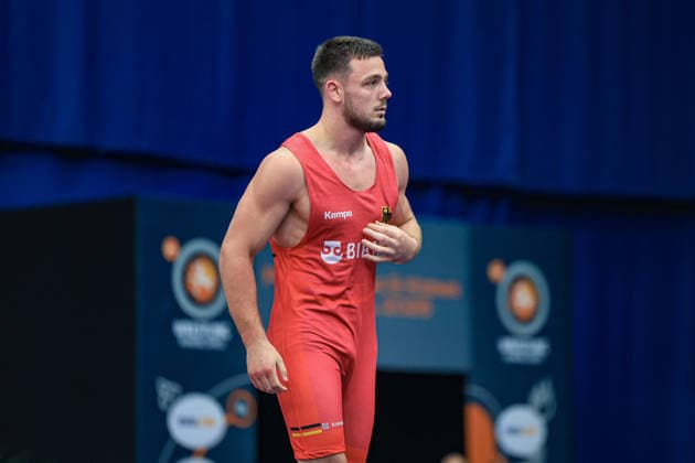 Wrestling Ranking Series Polyak & Janos & Istvan Memorial 77kg GR - Samuel Bellscheidt (GER) *** Wrestling Ranking Series: Janos Istvan Polyak Memorial, 77 kg, GR: Samuel Bellscheidt, GER Copyright: xUnitedxWorldxWrestlingx xAmirrezx United World Wrestling Kadir C