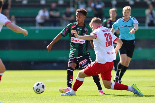SOCCER - Ried vs Essen, test match RIED,AUSTRIA,17.JUL.26 - SOCCER - ADMIRAL Bundesliga, 3. Liga, SV Ried vs Rot Weiss Essen, test match. Image shows Jaedin Rhodes (Ried).  GEPAxpictures xMathiasxMandl