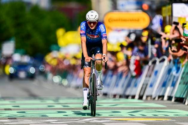 Tour de France 2026 Stage 13 BELFORT, FRANCE - JULY 17 : Vestrynge Emiel (BEL) of Alpecin - Premier Tech at the finish line during stage 13 of the 113rd edition of Tour de France an UCI World Tour 2.UWT cycling road race stage for Men Elite of 205 km with start in Dole and finish in Belfort on July 17, 2026 in Belfort, France, 17 07 2026 Belfort France  Copyright: xPeterxDexVoechtx