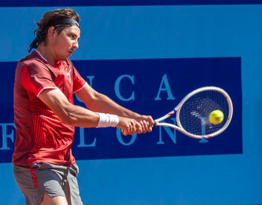 July 17, 2026, Gstaad, Bern, Switzerland: Gstaad Switzerland, 07 17 2026: ALEXANDER SHEVCHENKO of Kazakhstan is in action during semi-finals of EFG Swiss Open Gstaad ATP, Tennis Herren 250,Tennis Herren 250, which is known as the Swiss Gstaad Open and took place at Roy Emerson Arena in Gstaad, which is located in the famous ski resort of Gstaad and which is located in the Bernese Oberland. Gstaad Switzerland - ZUMAd206 20260717_zip_d206_085 Copyright: xEricxDubostx