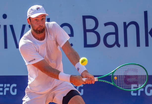 July 17, 2026, Gstaad, Bern, Switzerland: Gstaad Switzerland, 07 17 2026: QUENTIN HALYS of France is in action during semi-finals of EFG Swiss Open Gstaad ATP, Tennis Herren 250,Tennis Herren 250, which is known as the Swiss Gstaad Open and took place at Roy Emerson Arena in Gstaad, which is located in the famous ski resort of Gstaad and which is located in the Bernese Oberland. Tennis 2026: Swiss Open  - ZUMAd206 20260717_zip_d206_075 Copyright: xEricxDubostx