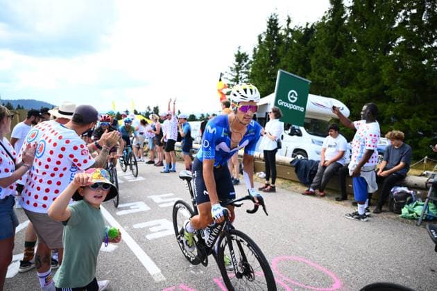 Tour de France 2026 Stage 13 BELFORT, FRANCE - JULY 17 : Romo Javier (ESP) of Movistar Team in action during stage 13 of the 113rd edition of Tour de France an UCI World Tour 2.UWT cycling road race stage for Men Elite of 205 km with start in Dole and finish in Belfort on July 17, 2026 in Belfort, France, 17 07 2026 Belfort France  Copyright: xGvgx