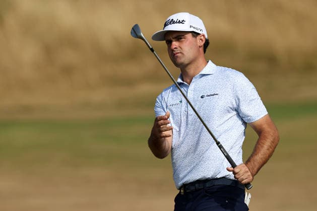 RECORD DATE NOT STATED 17th July 2026; Royal Birkdale Golf Club, Southport, Merseyside, England; The Open Championship Day Two; Jackson Suber (USA) plays a pitch shot on the 9th hole DavidxBlunsden